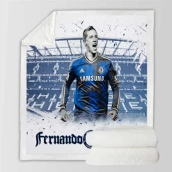 Chelsea Soccer Player Fernando Torres Sherpa Fleece Blanket