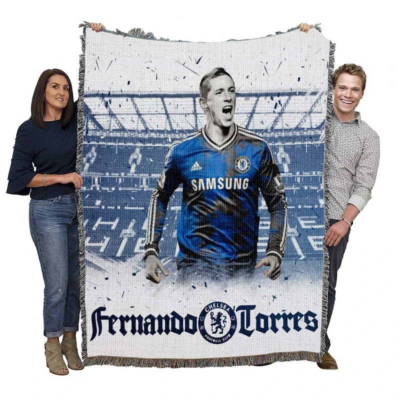 Chelsea Soccer Player Fernando Torres Woven Blanket