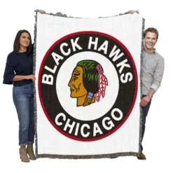 Chicago Blackhawks Awarded NHL Hockey Team Woven Blanket