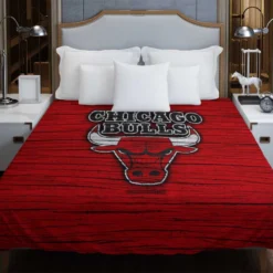 Chicago Bulls Powerful Basketball Club Logo Duvet Cover