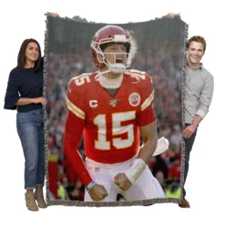 Classic NFL Football Player Patrick Mahomed Woven Blanket
