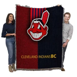 Cleveland Indians Popular MLB Baseball Team Woven Blanket