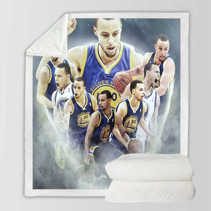 Competitive NBA Basketball Stephen Curry Sherpa Fleece Blanket
