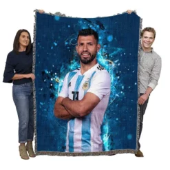 Copa America Soccer Player Sergio Aguero Woven Blanket