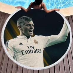 Copa del Rey Sports Player Toni Kroos Round Beach Towel 1