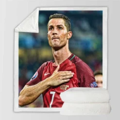 Cristiano Ronaldo 2022 World Cup Soccer Player Sherpa Fleece Blanket