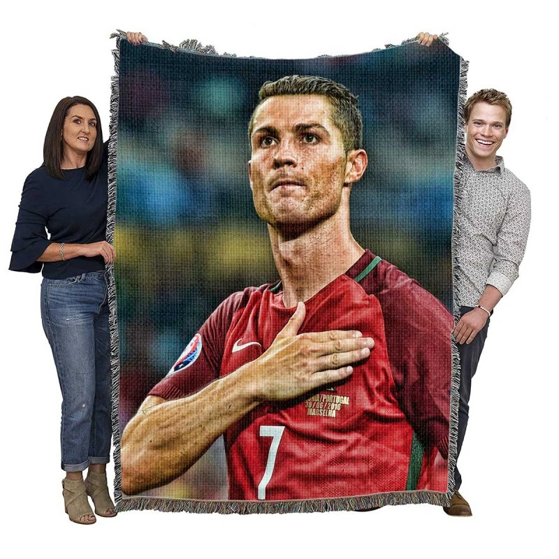 Cristiano Ronaldo 2022 World Cup Soccer Player Woven Blanket