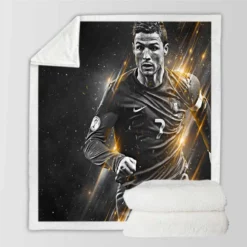 Cristiano Ronaldo Active Soccer Player Sherpa Fleece Blanket