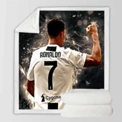 Cristiano Ronaldo Gracious CR7 Footballer Player Sherpa Fleece Blanket