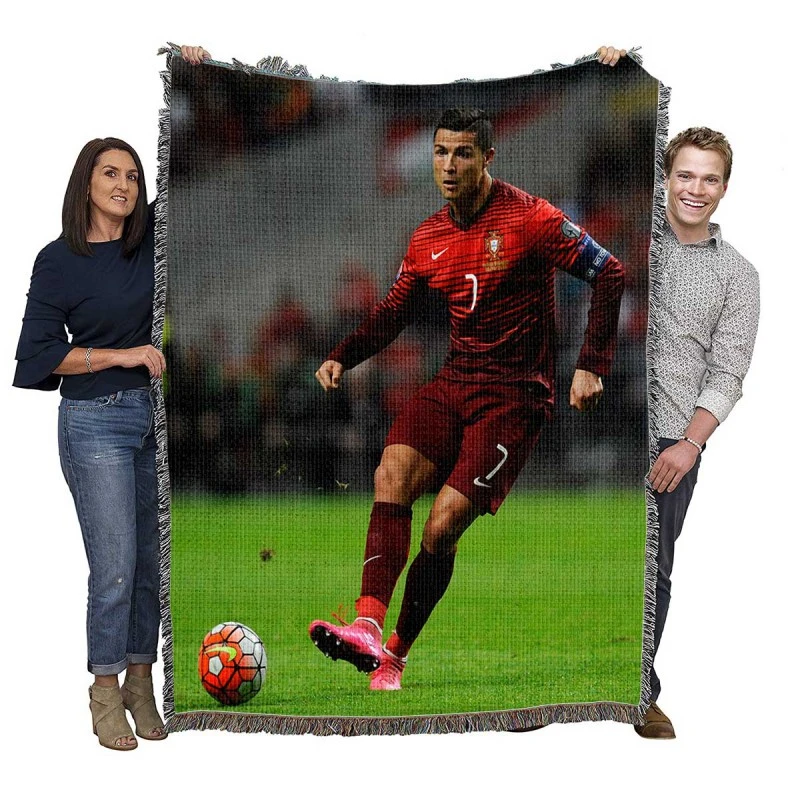 Cristiano Ronaldo Portugal Footballer Woven Blanket