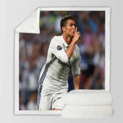 Cristiano Ronaldo Rapid Football Player Sherpa Fleece Blanket