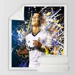 Cristiano Ronaldo Real Madrid La Liga Star Player Sherpa Fleece Blanket