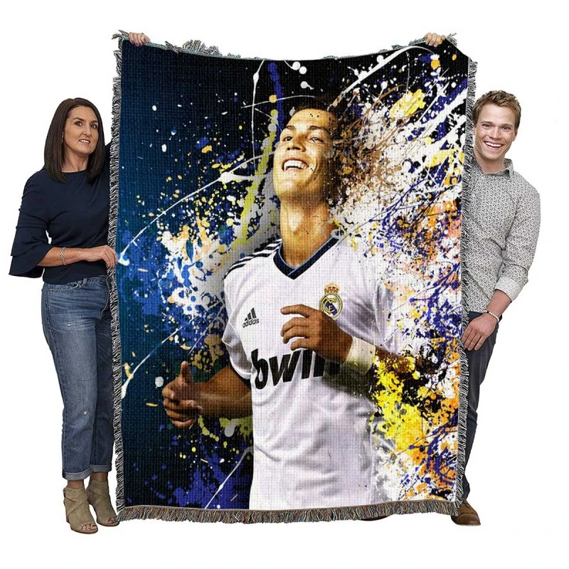 Cristiano Ronaldo Real Madrid La Liga Star Player Woven Blanket