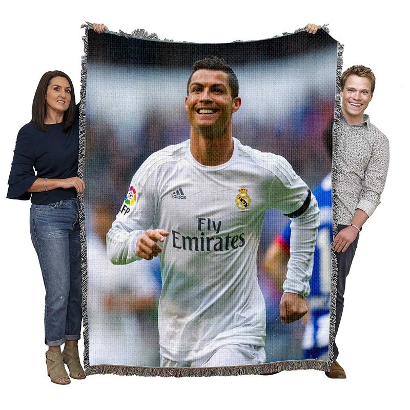 Cristiano Ronaldo Real Madrid sports Player Woven Blanket
