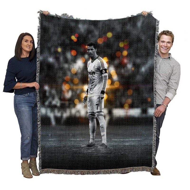 Cristiano Ronaldo Records for most Appearances Goals Woven Blanket
