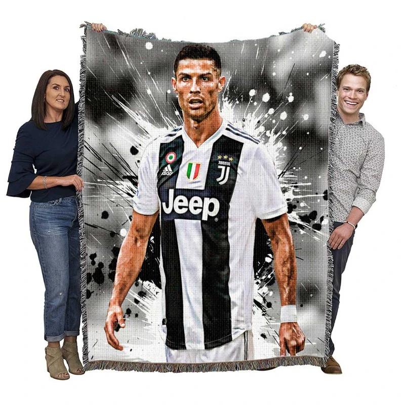 Cristiano Ronaldo dos Santos Aveiro Footballer Player Woven Blanket