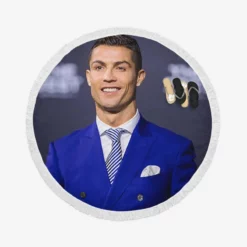 Cristiano Ronaldo dos Santos Aveiro Soccer Player Round Beach Towel