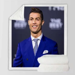 Cristiano Ronaldo dos Santos Aveiro Soccer Player Sherpa Fleece Blanket