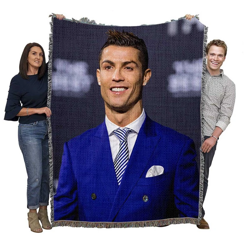 Cristiano Ronaldo dos Santos Aveiro Soccer Player Woven Blanket