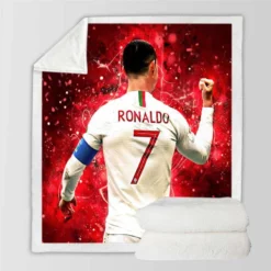 Cristiano Ronaldo lean Soccer Player Sherpa Fleece Blanket