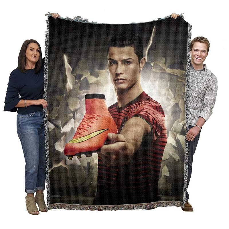 Cristiano Ronaldo sportive Football Player Woven Blanket