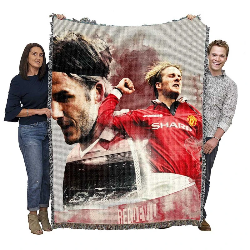 David Beckham Manchester United Football Player Woven Blanket