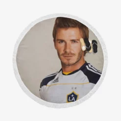 David Beckham Strong Galaxy Player Round Beach Towel