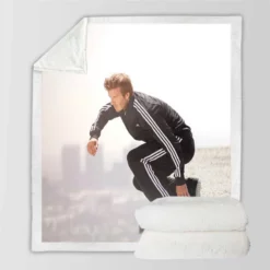 David Beckham in Nike Black Kit Sherpa Fleece Blanket