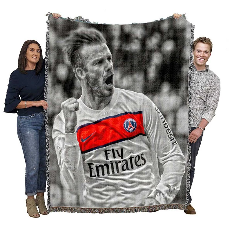 David Beckham in PSG Woven Blanket