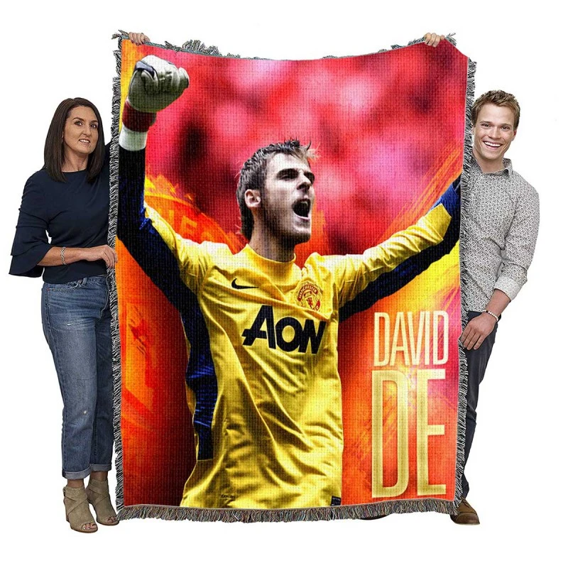 David de Gea Powerfull Spanish Football Player Woven Blanket