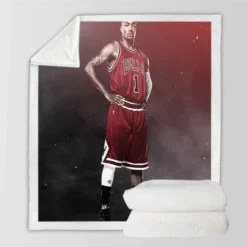 Derrick Rose Chicago Bulls NBA Basketball Player Sherpa Fleece Blanket