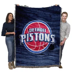 Detroit Pistons Powerful NBA Basketball Club Woven Blanket