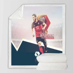 Eden Hazard  Belgium Star Player Sherpa Fleece Blanket