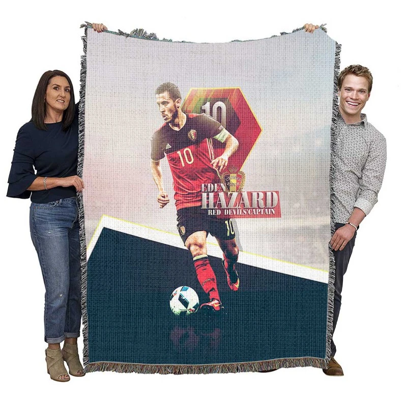 Eden Hazard  Belgium Star Player Woven Blanket
