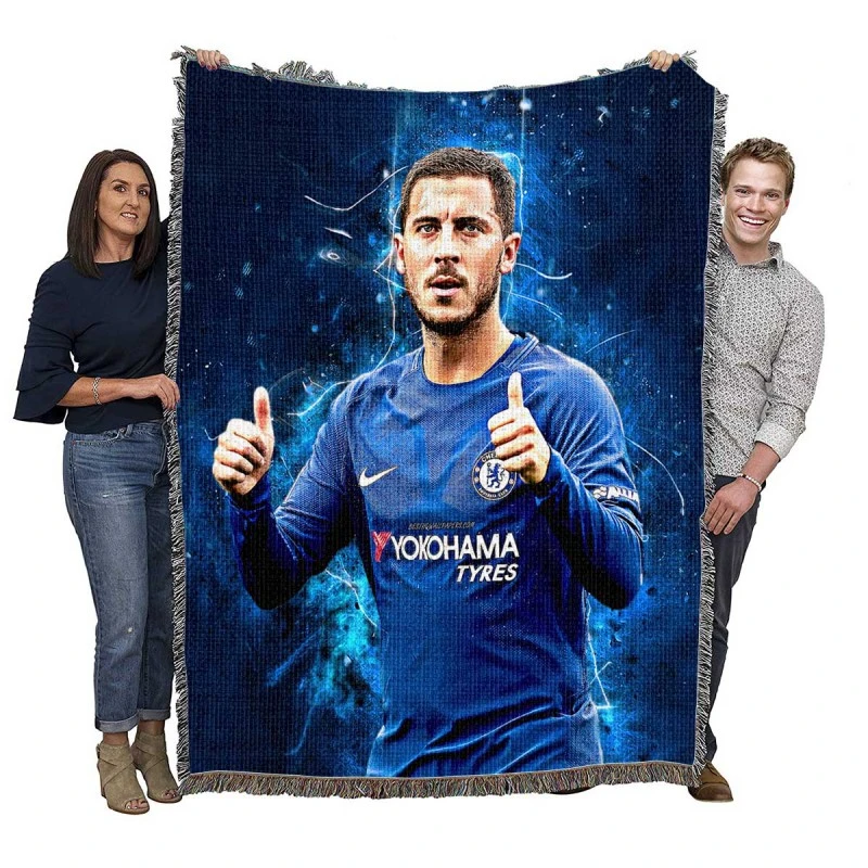 Eden Hazard Chelsea Midfield Football Player Woven Blanket