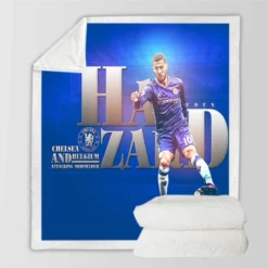 Eden Hazard  Chelsea Star Player Sherpa Fleece Blanket
