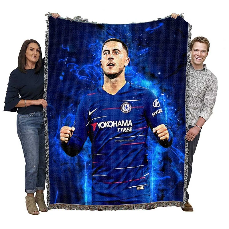 Eden Hazard Popular Chelsea Football Player Woven Blanket
