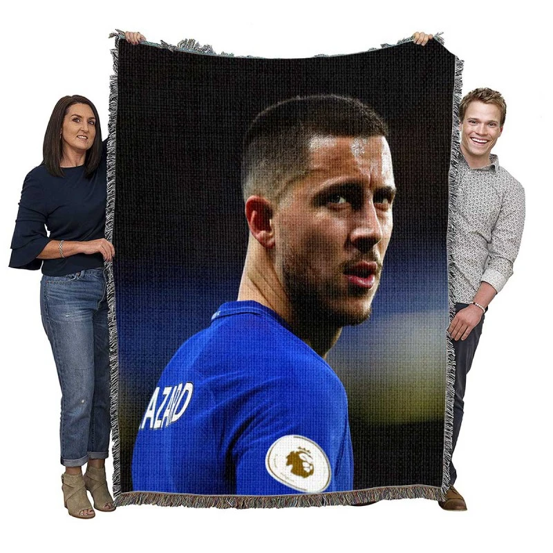 Eden Hazard Premier League Soccer Player Woven Blanket
