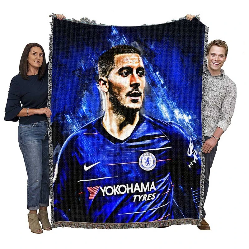 Eden Hazard Sensational Football Woven Blanket