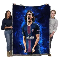 Edinson Cavani Excellent PSG Football Player Woven Blanket