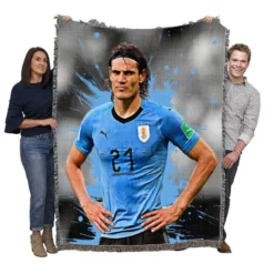 Edinson Cavani Populer Uruguayan Football Player Woven Blanket