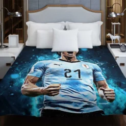 Edinson Cavani Uruguayan Energetic Football Player Duvet Cover