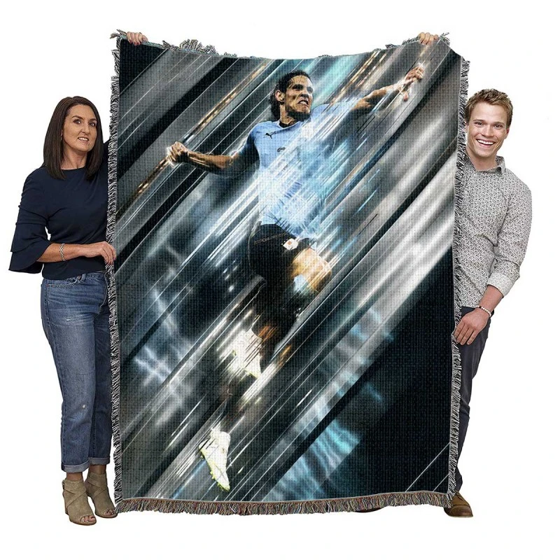 Edinson Cavani Uruguayan Professional Football Player Woven Blanket