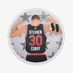 Energetic NBA Stephen Curry Round Beach Towel