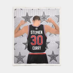 Energetic NBA Stephen Curry Sherpa Fleece Blanket 1