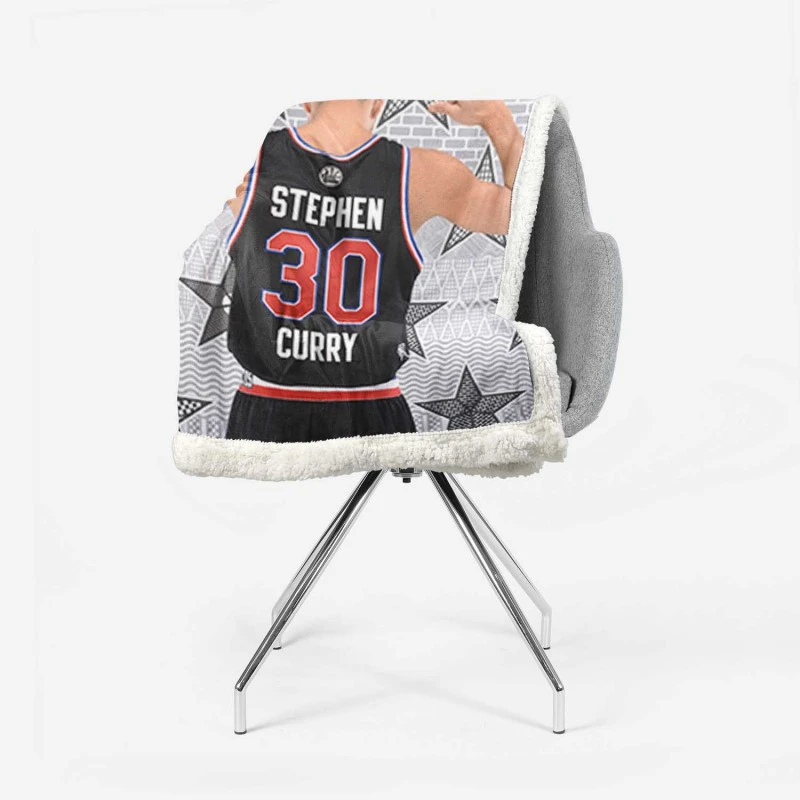 Energetic NBA Stephen Curry Sherpa Fleece Blanket 2