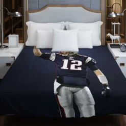Energetic NFL Player Tom Brady Duvet Cover