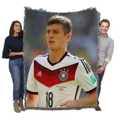 Enthusiastic German Sports Player Toni Kroos Woven Blanket