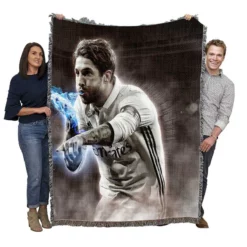 European Footballer Sergio Ramos Woven Blanket