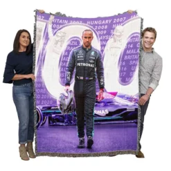Excellent Formula 1 Racer Lewis Hamilton Woven Blanket